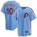 P.Phillies #10 J.T. Realmuto Player Light Blue Home Game Qdoa Stitched Jerseys