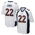 D.Broncos #22 Brandon Jones Player White Game Qdoa Stitched Jerseys