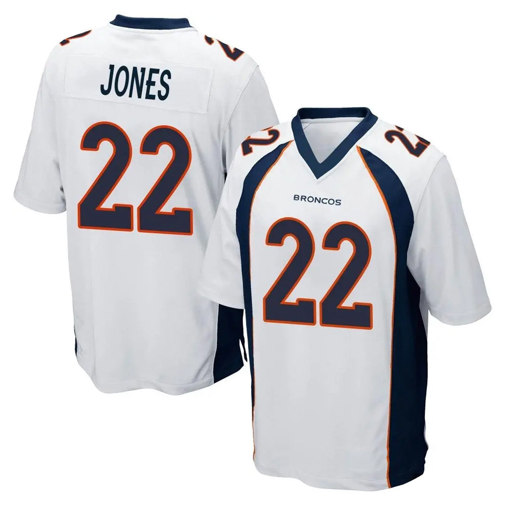 D.Broncos #22 Brandon Jones Player White Game Qdoa Stitched Jerseys