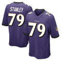 B.Ravens #79 Ronnie Stanley Player Purple Color Rush Home Game Qdoa Stitched Jerseys