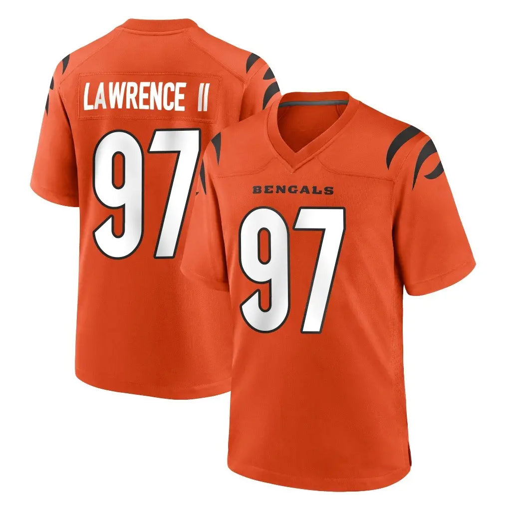 C.Bengals #97 Dexter Lawrence II Player Orange Home Game Qdoa Stitched Jerseys