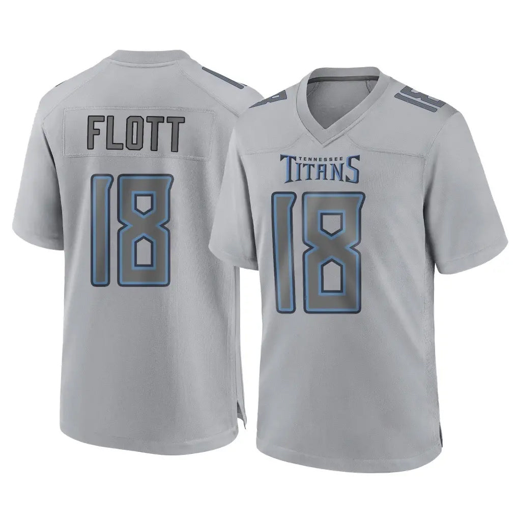 T.Titans #18 Cor'Dale Flott Player Gray Atmosphere Fashion Home Game Qdoa Stitched Jerseys