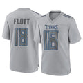 T.Titans #18 Cor'Dale Flott Player Gray Atmosphere Fashion Home Game Qdoa Stitched Jerseys