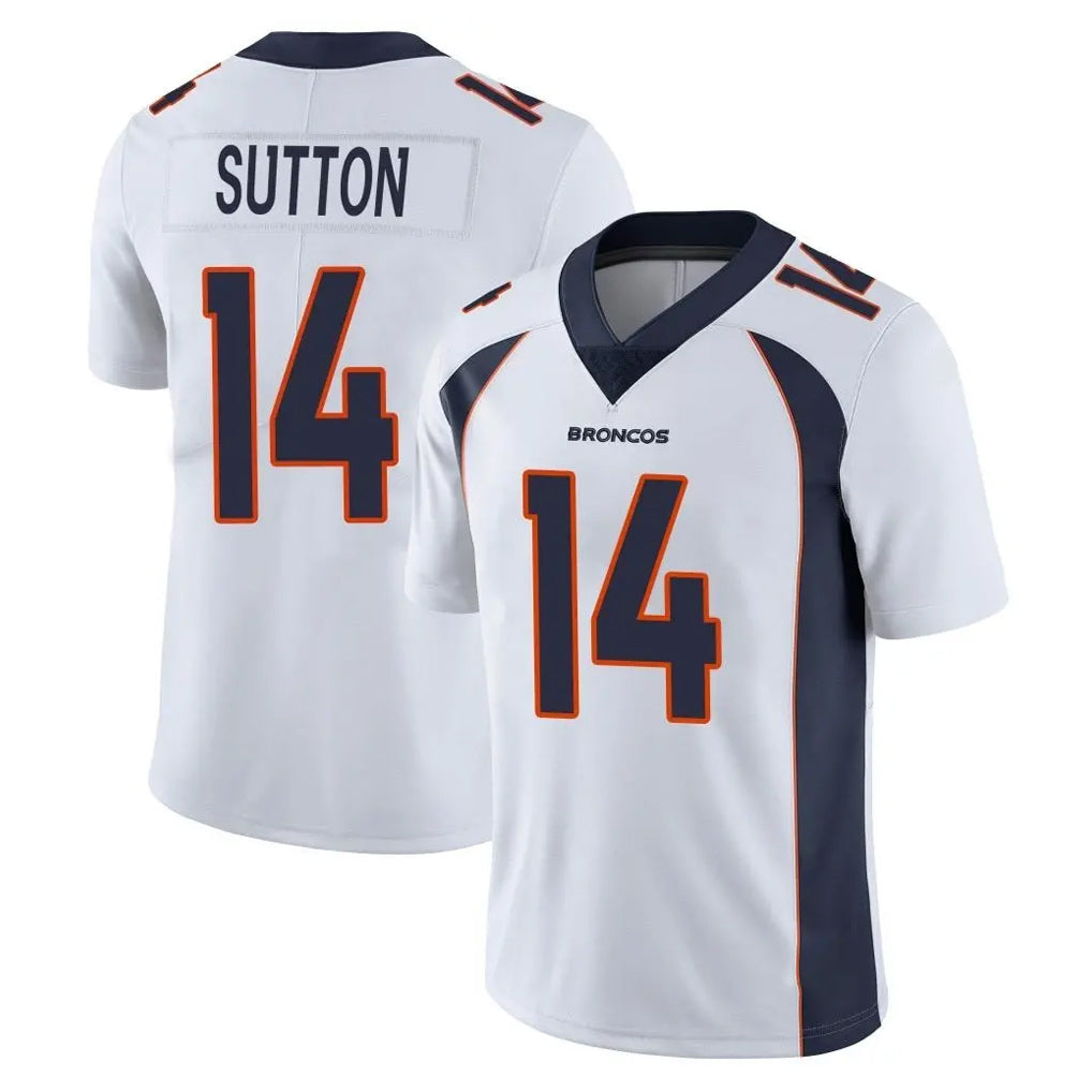 D.Broncos #14 Courtland Sutton Player White Vapor Untouchable Limited Home Game Qdoa Stitched Jerseys