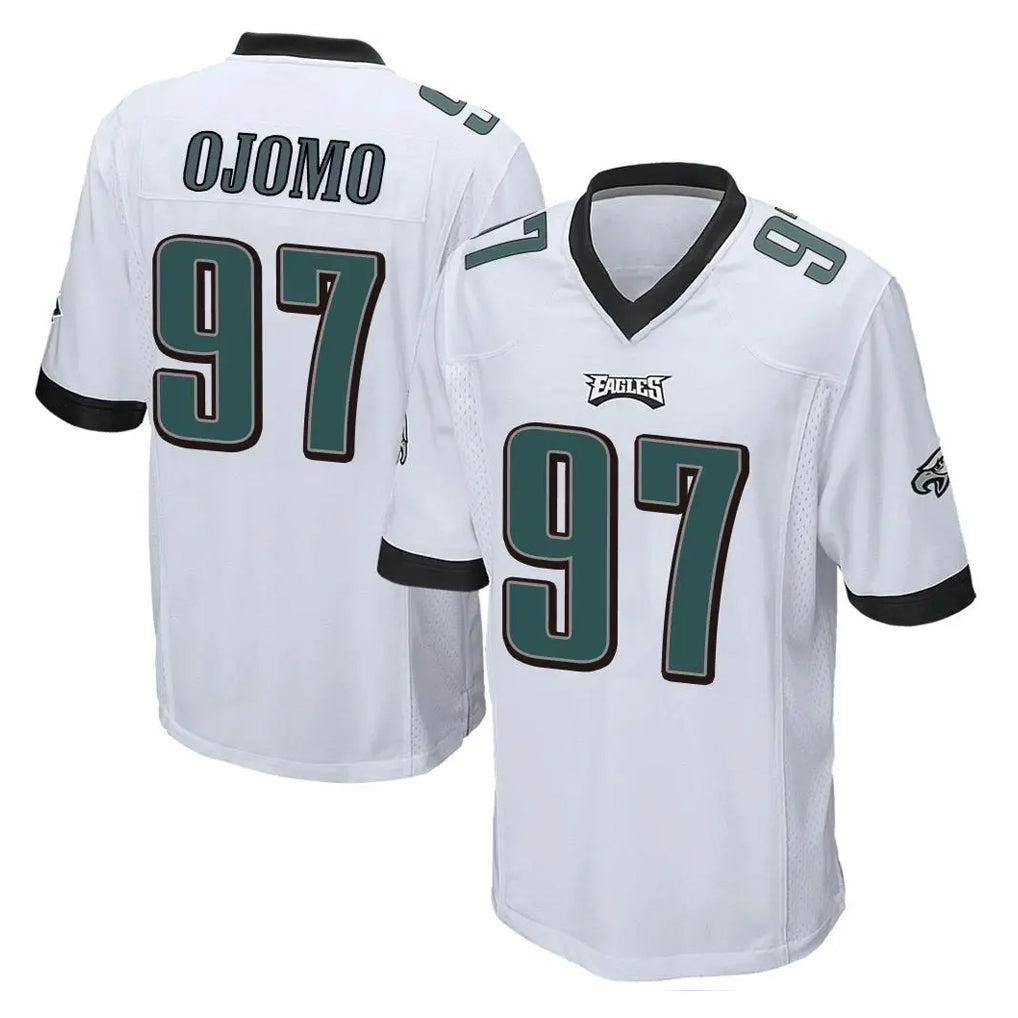 P.Eagles #97 Moro Ojomo Player White Home Game Qdoa Stitched Jerseys