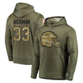 C.Browns #33 Ronnie Hickman Player Olive Salute to Service Pullover Hoodies Home Game Qdoa Stitched Jerseys