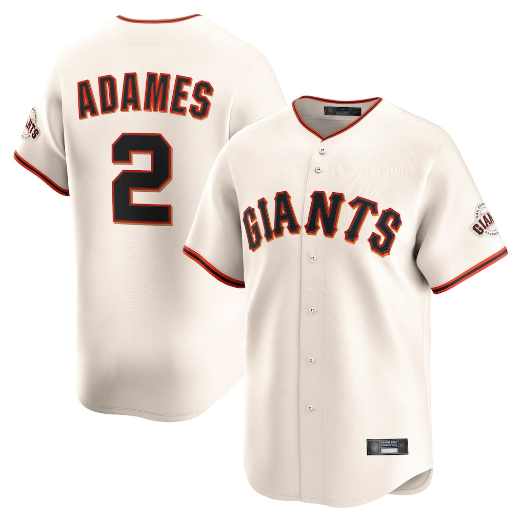 SF.Giants #2 Willy Adames Player Cream Home Limited Qdoa Stitched Jerseys