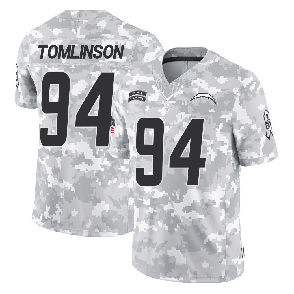 LA.Chargers #94 Dalvin Tomlinson Player Arctic Camo Salute To Service Limited Game Qdoa Stitched Jerseys