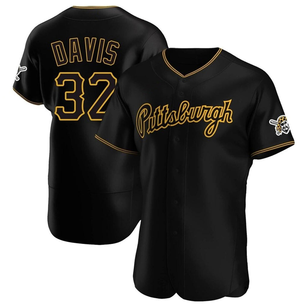 P.Pirates #32 Henry Davis Player Black Home Limited Elite Qdoa Stitched Jerseys