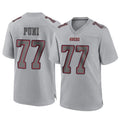 SF.49ers #77 Dominick Puni Player Gray Atmosphere Fashion Home Game Qdoa Stitched Jerseys