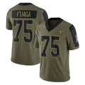 NO.Saints #75 Taliese Fuaga Player Olive Salute To Service Limited Game Qdoa Stitched Jerseys