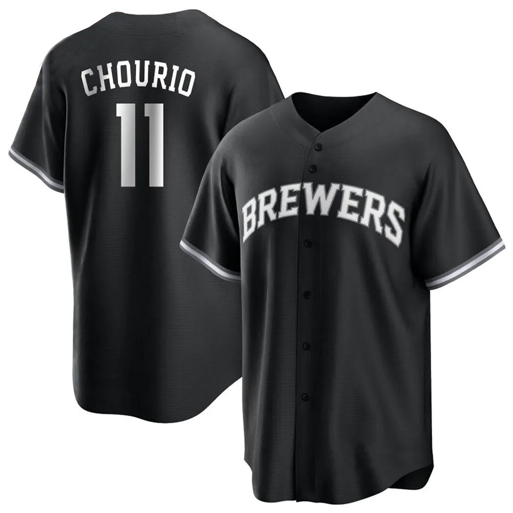 M.Brewers #11 Jackson Chourio Player Black Game Home Qdoa Stitched Jerseys