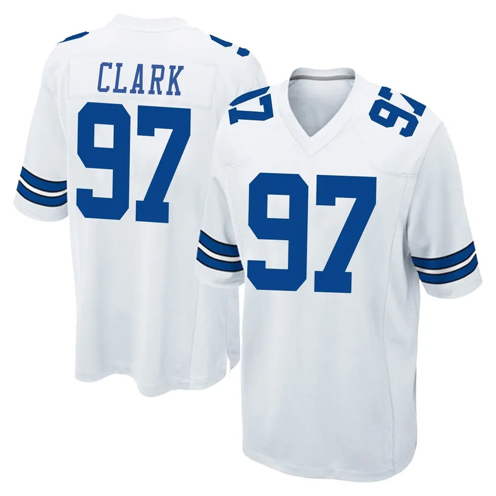 D.Cowboys #97 Kenny Clark Player White Home Game Qdoa Stitched Jerseys