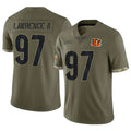 C.Bengals #97 Dexter Lawrence II Player Olive Salute to Service Limited Game Qdoa Stitched Jerseys