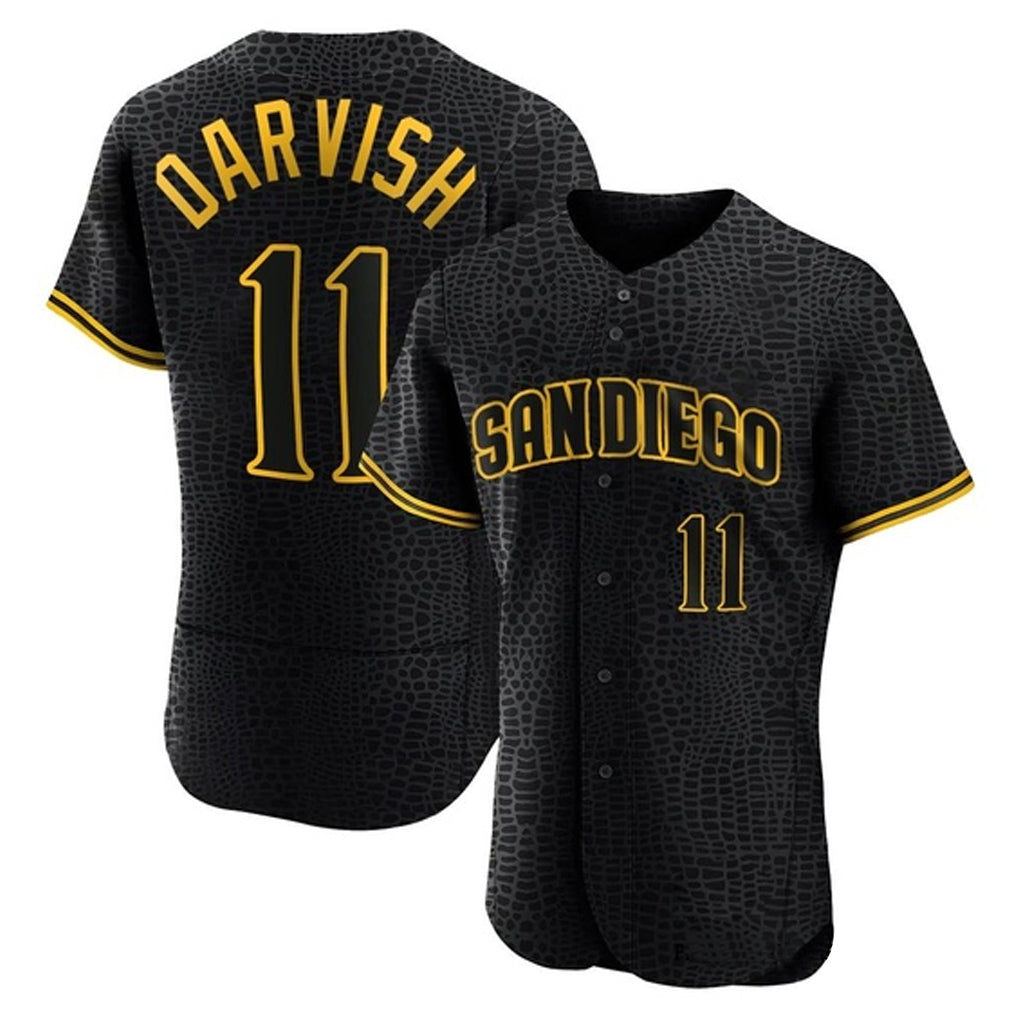 S.Diego Padres #11 Yu Darvish Player Black Snake Skin City Home Limited Elite Qdoa Stitched Jerseys