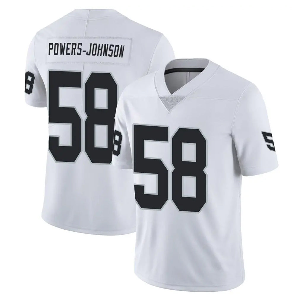 LV.Raiders #58 Jackson Powers-Johnson Player White Limited Vapor Untouchable Home Game Qdoa Stitched Jerseys