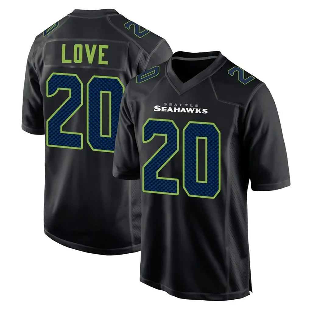 S.Seahawks #20 Julian Love Player Black Limited Fashion Home Game Qdoa Stitched Jerseys