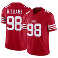 SF.49ers #98 Mykel Williams Player Red Limited Vapor F.U.S.E. Home Game Qdoa Stitched Jerseys