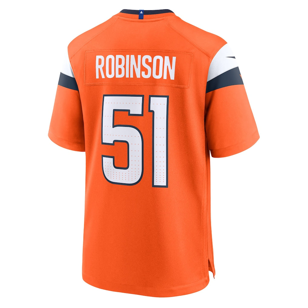 Qdoa D.Broncos #51 Que Robinson Orange Team Game Jersey