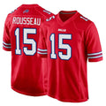 B.Bills #15 Greg Rousseau Player Red Home Game Qdoa Stitched Jerseys