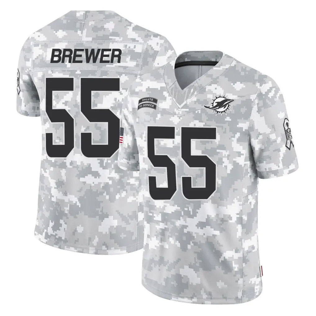 M.Dolphins #55 Aaron Brewer Player Arctic Camo Salute To Service Limited Game Qdoa Stitched Jerseys