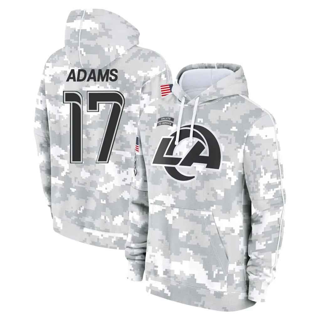 LA.Rams #17 Davante Adams Player Arctic Camo Salute to Service Hoodies Limited Game Qdoa Stitched Jerseys