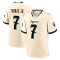 J.Jaguars #7 Brian Thomas Jr. Player Natural 2026 Rivalries Collection Game Qdoa Stitched Jerseys