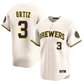 M.Brewers #3 Joey Ortiz Player Cream Home Limited Game Qdoa Stitched Jerseys