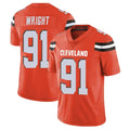 C.Browns #91 Alex Wright Player Orange Alternate Vapor Untouchable Limited Home Game Qdoa Stitched Jerseys