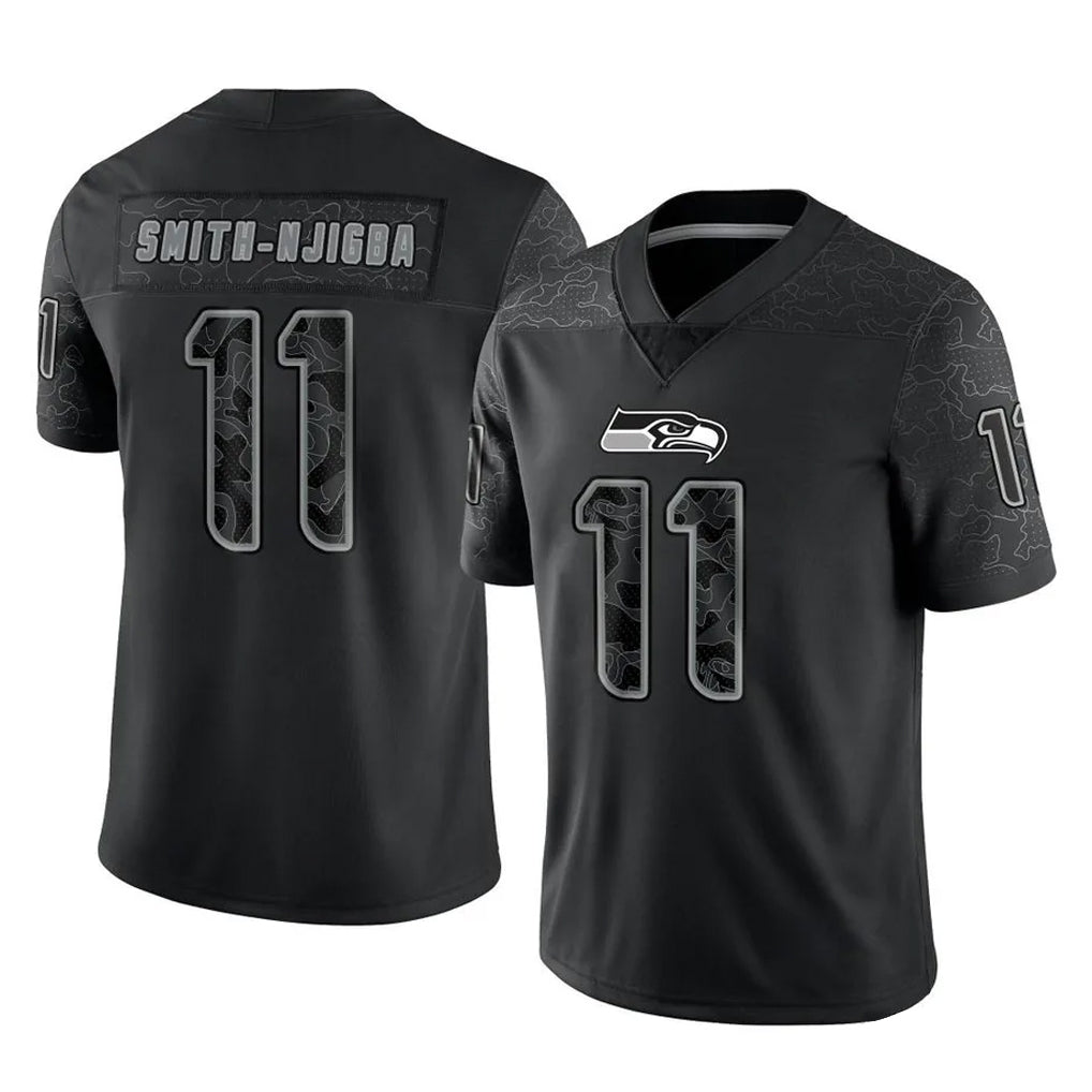 S.Seahawks #11 Jaxon Smith-Njigba Player Black Limited Reflective Home Game Qdoa Stitched Jerseys