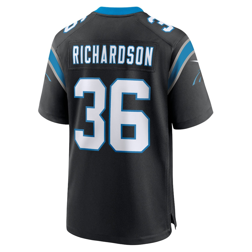 Qdoa C.Panthers #36 Demani Richardson Black Team Game Jersey