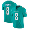 M.Dolphins #8 JuJu Brents Player Aqua Limited Vapor Untouchable Home Game Qdoa Stitched Jerseys