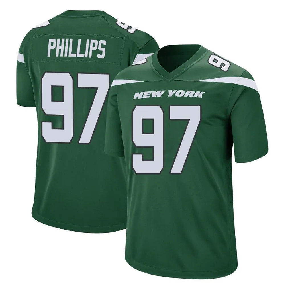 NY.Jets #97 Harrison Phillips Player Green Home Game Qdoa Stitched Jerseys