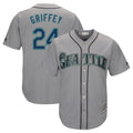 S.Mariners #24 Ken Griffey Jr Player Gray Cool Base Home Game Qdoa Stitched Jerseys