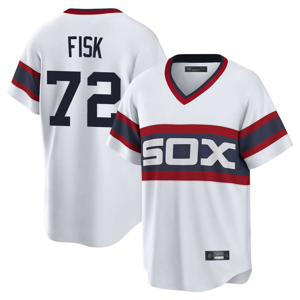 C.White Sox #72 Carlton Fisk Player White T-shirt Home Game Qdoa Stitched Jerseys