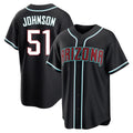 A.Diamondbacks #51 Randy Johnson Player Black Home Game Qdoa Stitched Jerseys