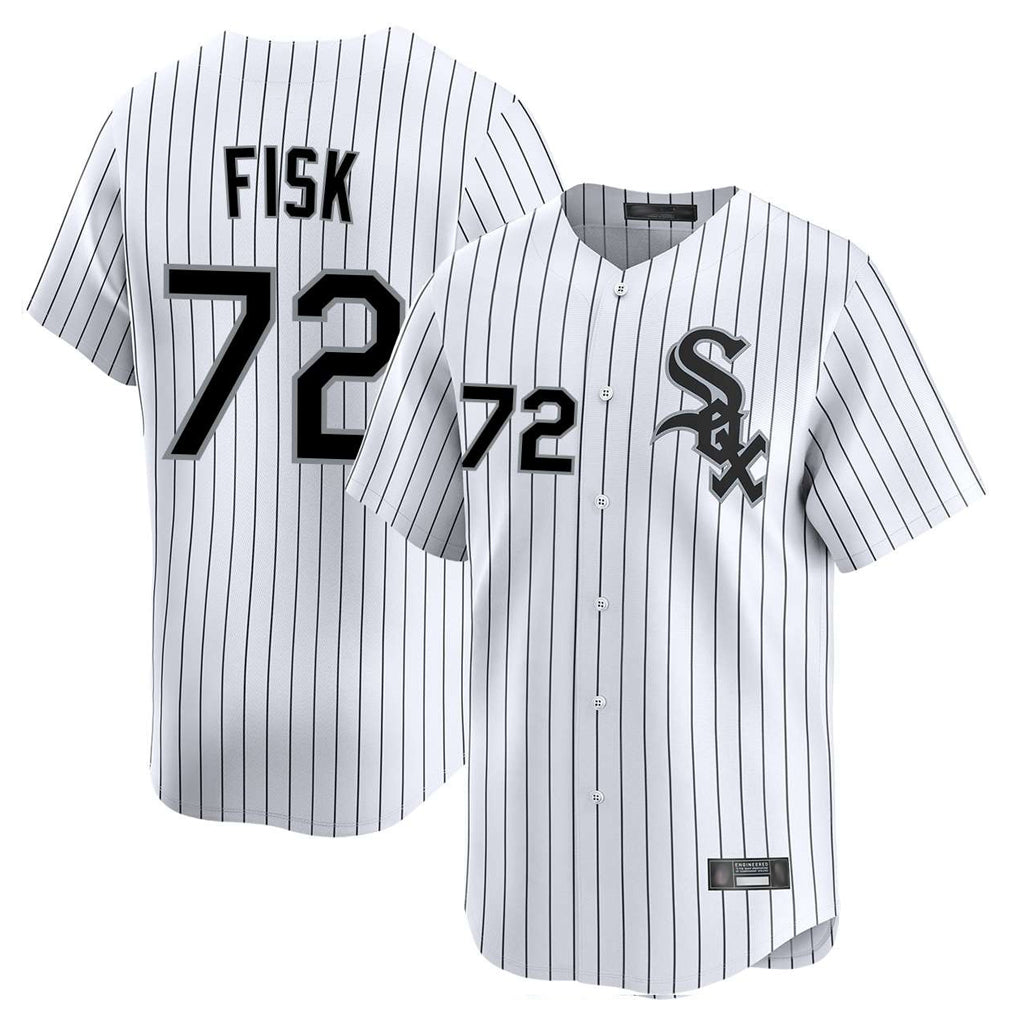 C.White Sox #72 Carlton Fisk Player White Stripe Limited Home Qdoa Stitched Jerseys