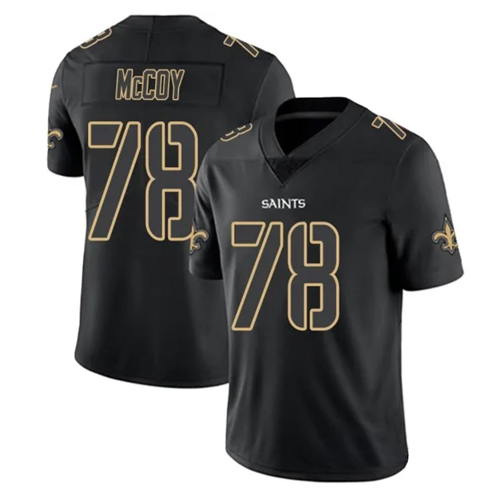NO.Saints #78 Erik McCoy Player Black Impact Limited Home Game Qdoa Stitched Jerseys