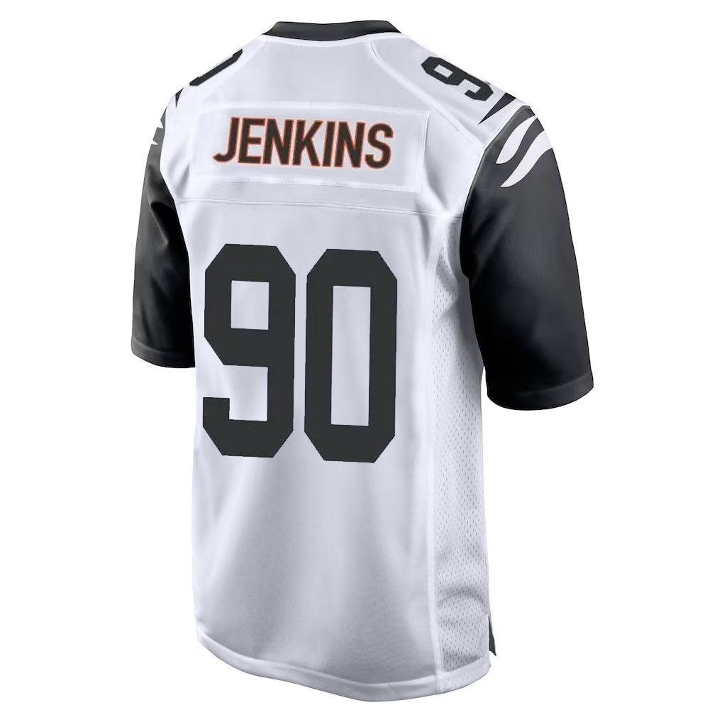C.Bengals #90 Kris Jenkins Jr Player White Alternate Home Game Qdoa Stitched Jerseys