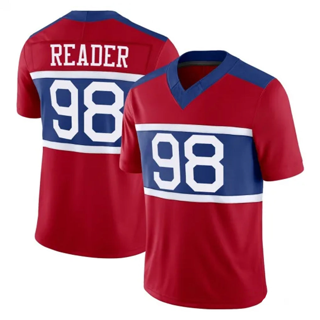 NY.Giants #98 DJ Reader Player Red Century Vapor F.U.S.E. Home Game Qdoa Stitched Jerseys