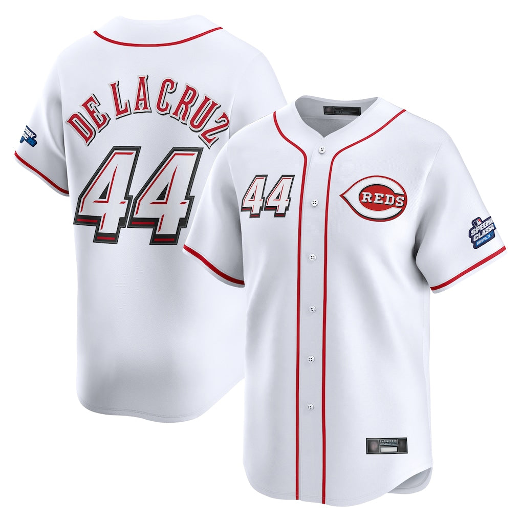 C.Reds #44 Elly De La Cruz Player White Speedway Classic Home Limited Qdoa Stitched Jerseys