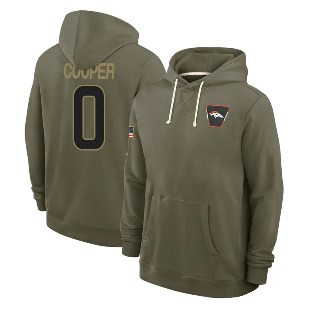 D.Broncos #0 Jonathon Cooper Player Olive Salute to Service Pullover Hoodies Limited Qdoa Stitched Jerseys