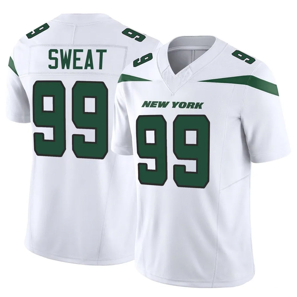 NY.Jets #99 T'Vondre Sweat Player White Limited Vapor F.U.S.E. Home Game Qdoa Stitched Jerseys