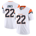 D.Broncos #22 Brandon Jones Player White Limited Vapor F.U.S.E. Home Game Qdoa Stitched Jerseys