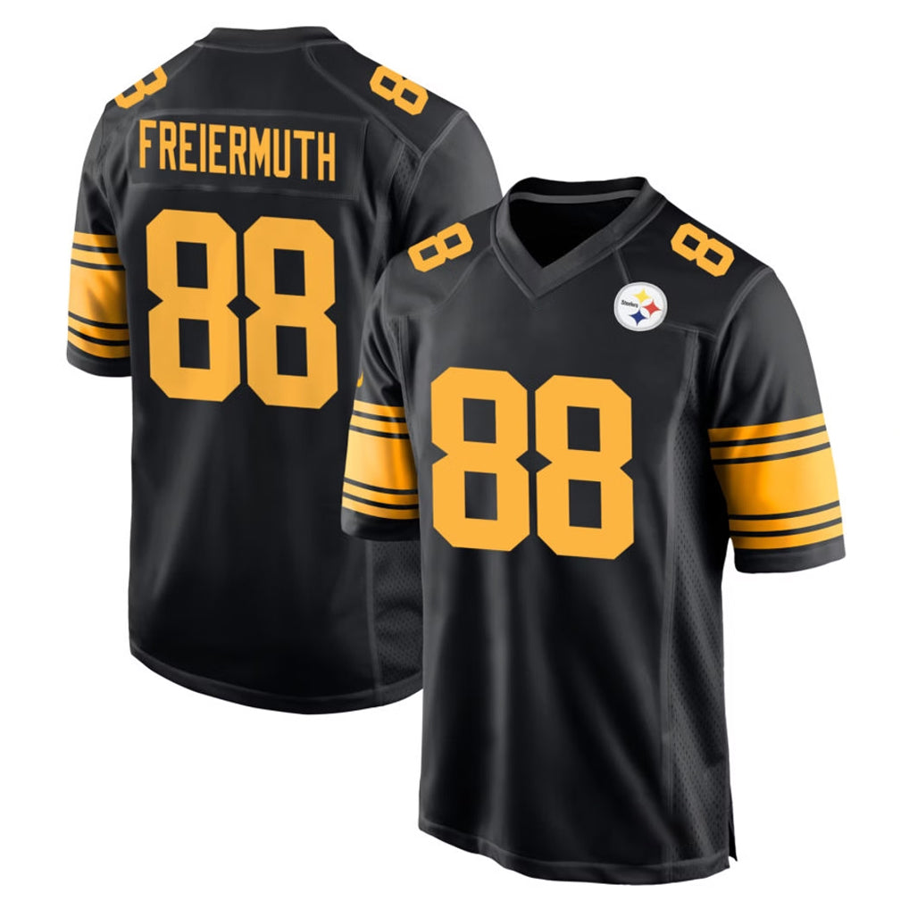 P.Steelers #88 Pat Freiermuth Player Black Color Rush Home Game Qdoa Stitched Jerseys