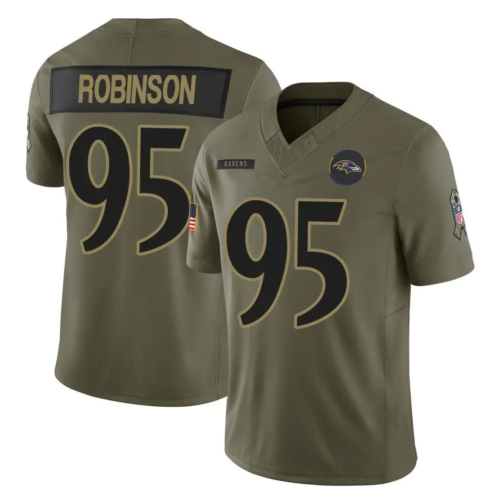B.Ravens #95 Tavius Robinson Player Olive Salute To Service Limited Home Game Qdoa Stitched Jerseys