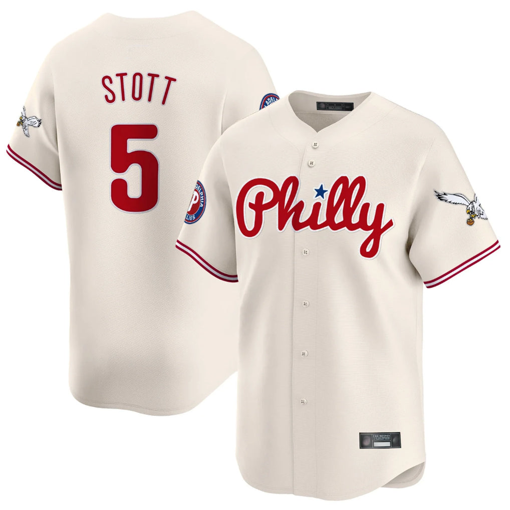P.Phillies #5 Bryson Stott Player Cream Phillies & Eagles Vapor Premier Limited Qdoa Stitched Jerseys
