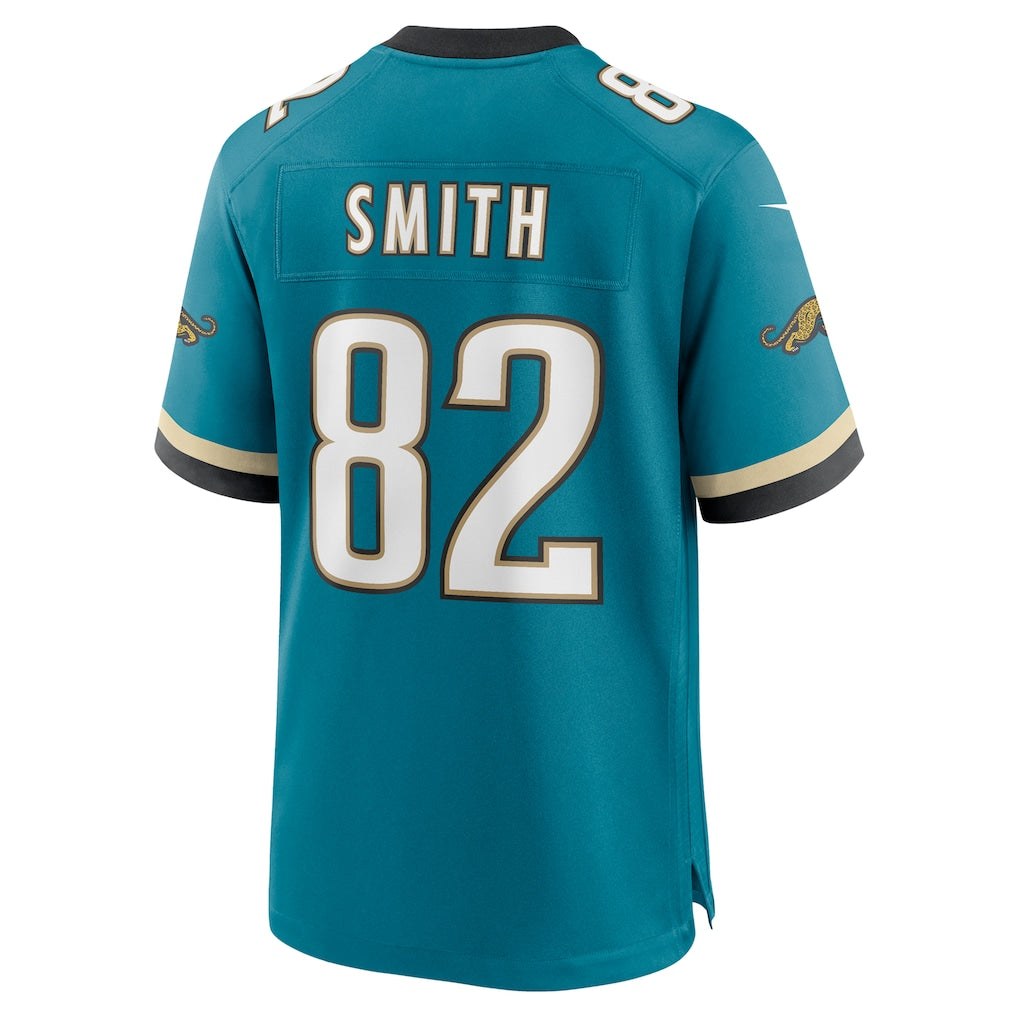 Qdoa J.Jaguars #82 Jimmy Smith Teal Retired Player Alternate Game Jersey