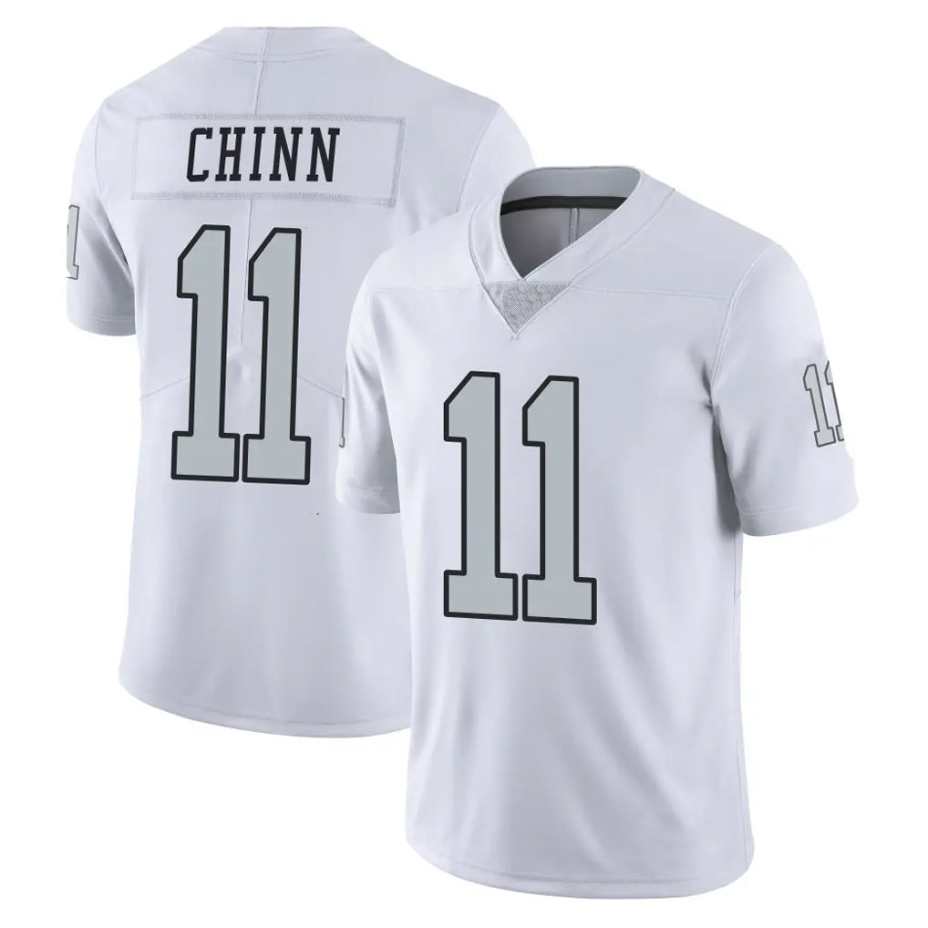 LV.Raiders #11 Jeremy Chinn Player White Limited Color Rush Home Game Qdoa Stitched Jerseys