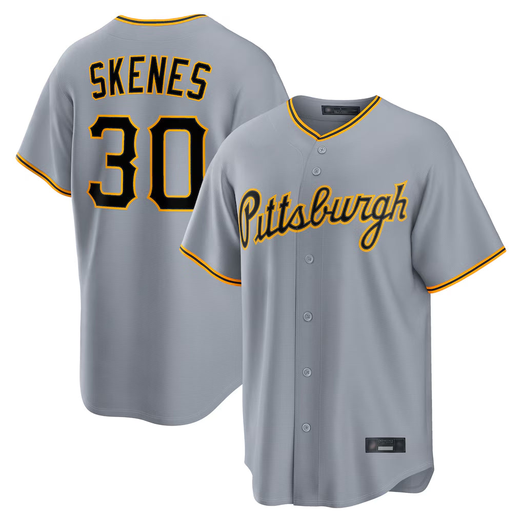 P.Pirates #30 Paul Skenes Player Gray Road Home Game Qdoa Stitched Jerseys
